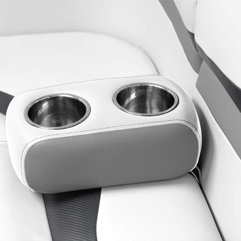Wise 3059-1882 Pontoon Double Drink Holder with Stainless Steel Cup Holders, Marble / Brite White - Image 5
